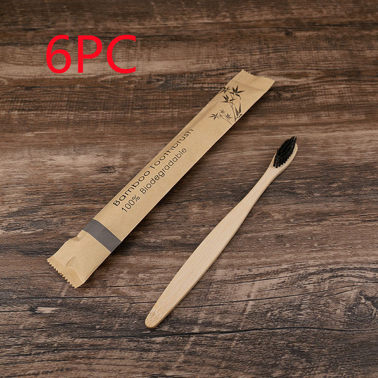 Natural bamboo toothbrushes with charcoal — zero waste, sustainable dental essentials