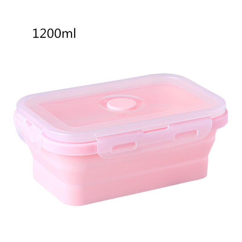 Pink silicone container with a lid on a white background, labeled '1200ml'.
