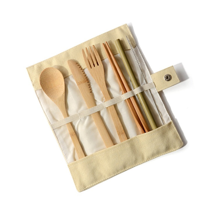 bamboo travel utensils set US eco dining kit