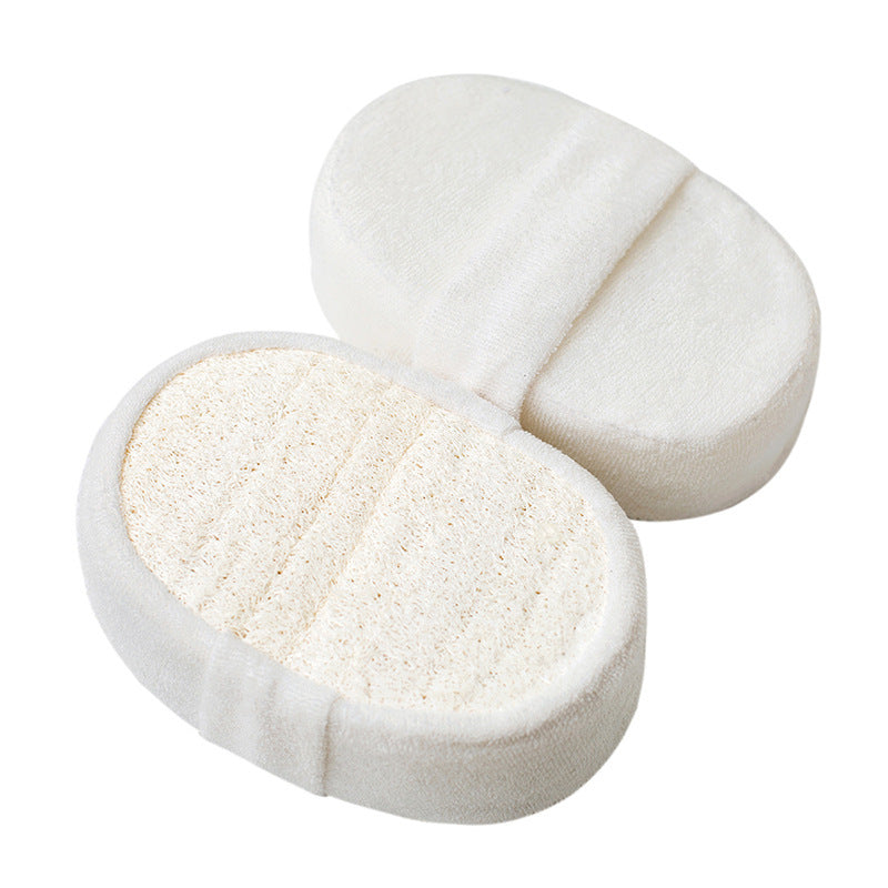 Close-up of natural loofah sponge – gentle exfoliating UK bath accessory