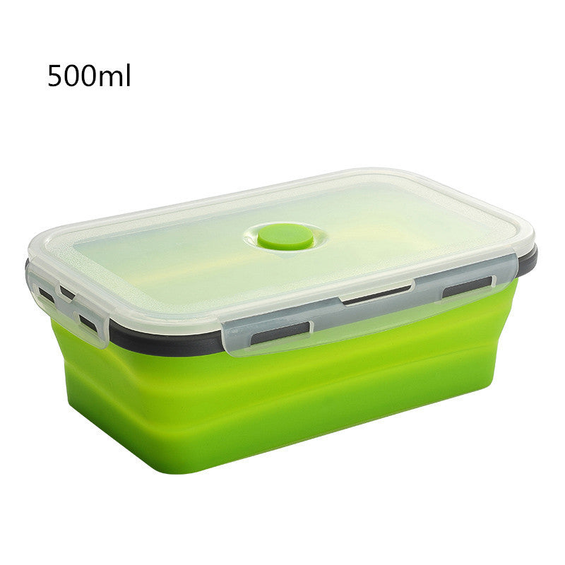 reusable eco silicone lunch box with folding design