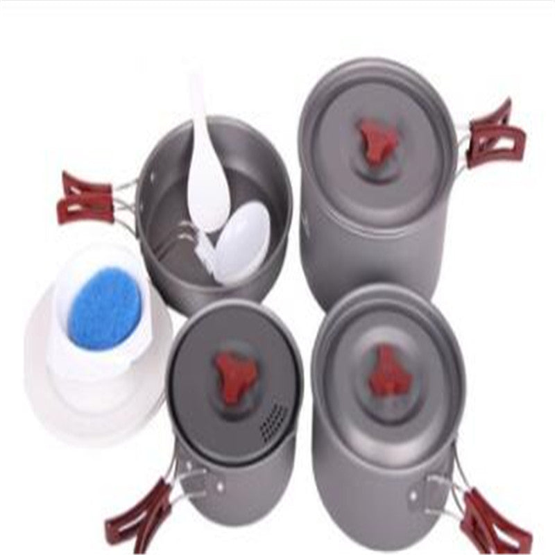 compact camping cookware US family picnic pot set