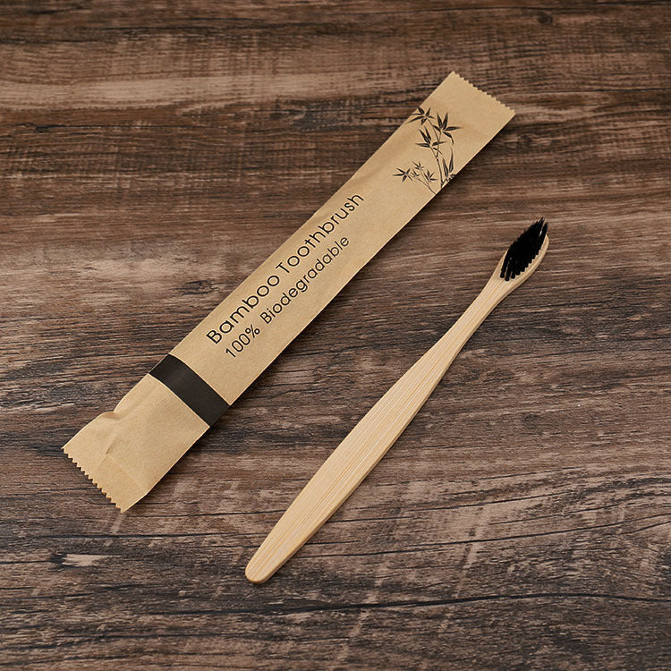 Eco Soft bristle charcoal toothbrush, colorful bamboo handles for travel use 