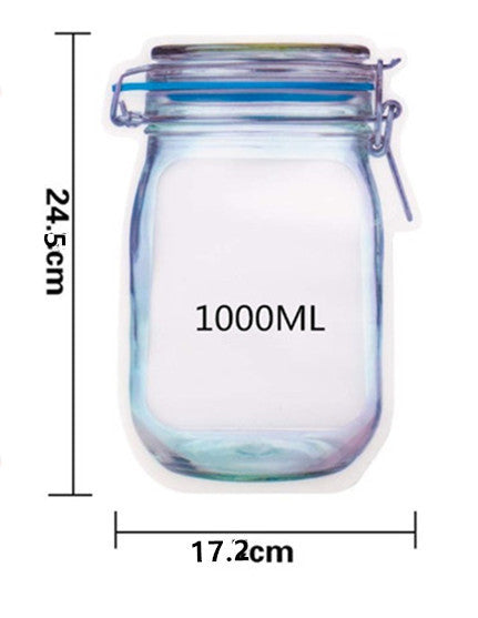 zipper sealing food bag US office snack use with dimensions.