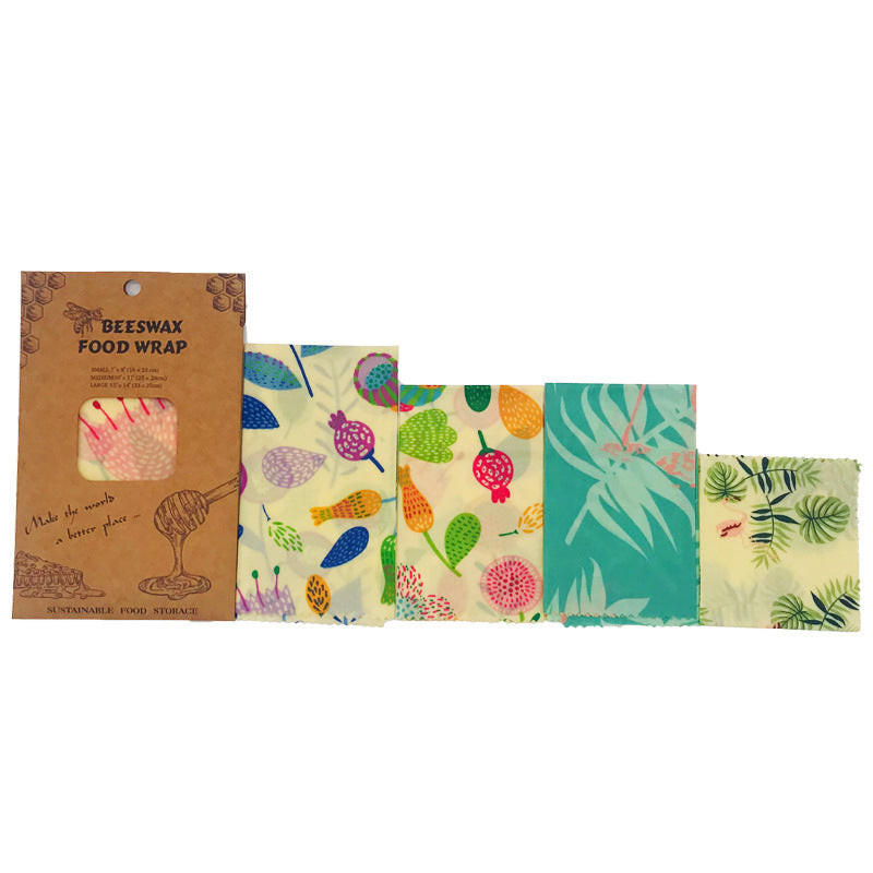 Set of colorful beeswax food wraps reusable eco alternative to plastic
