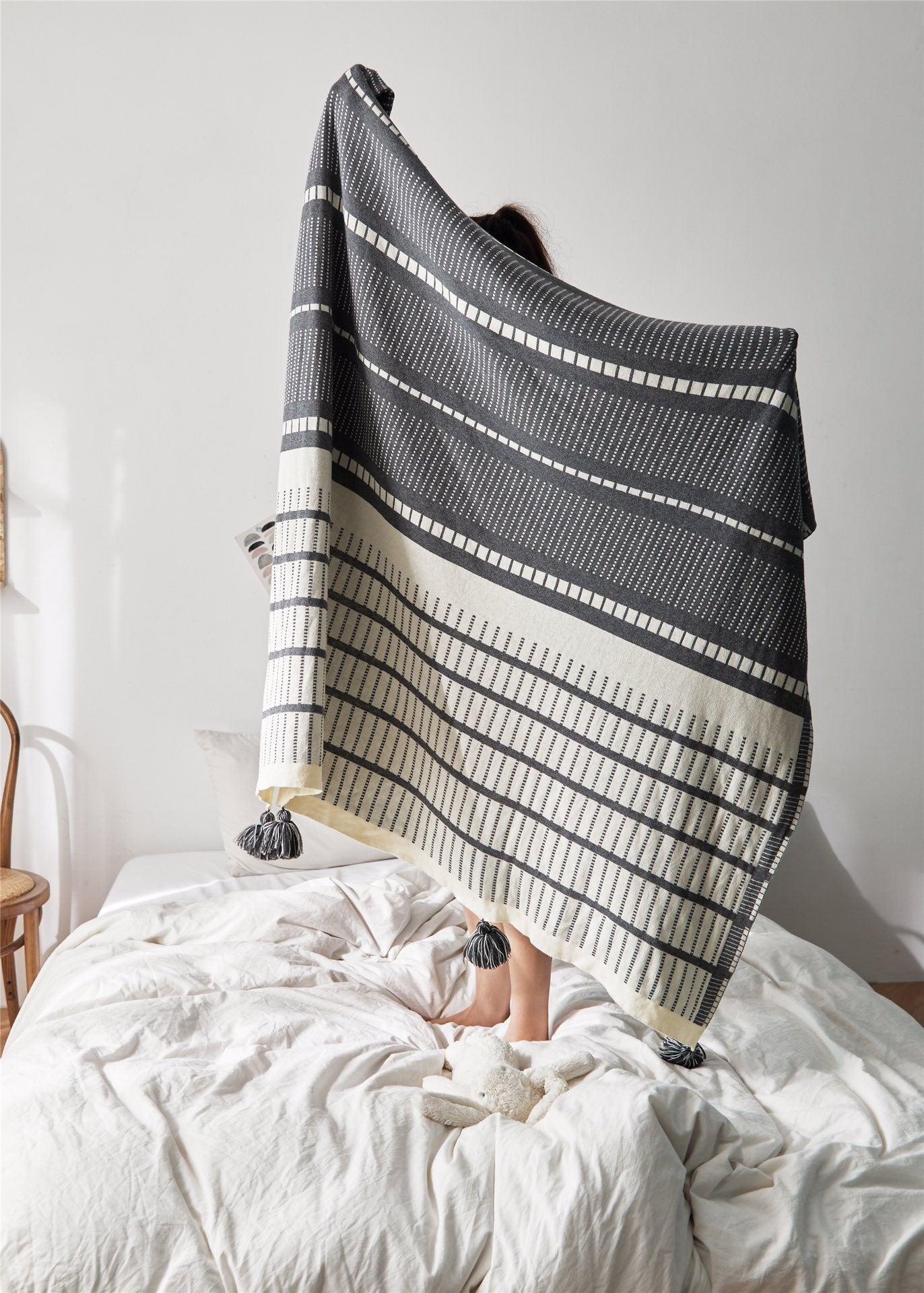 stylish wool blend throw United States living room