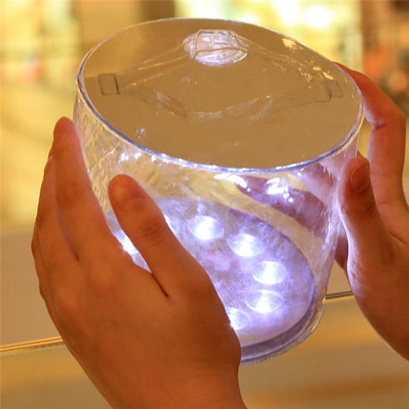 inflatable PVC solar lamp glowing at night