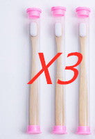 Three toothbrushes with pink bristles and handles, labeled 'X3'.