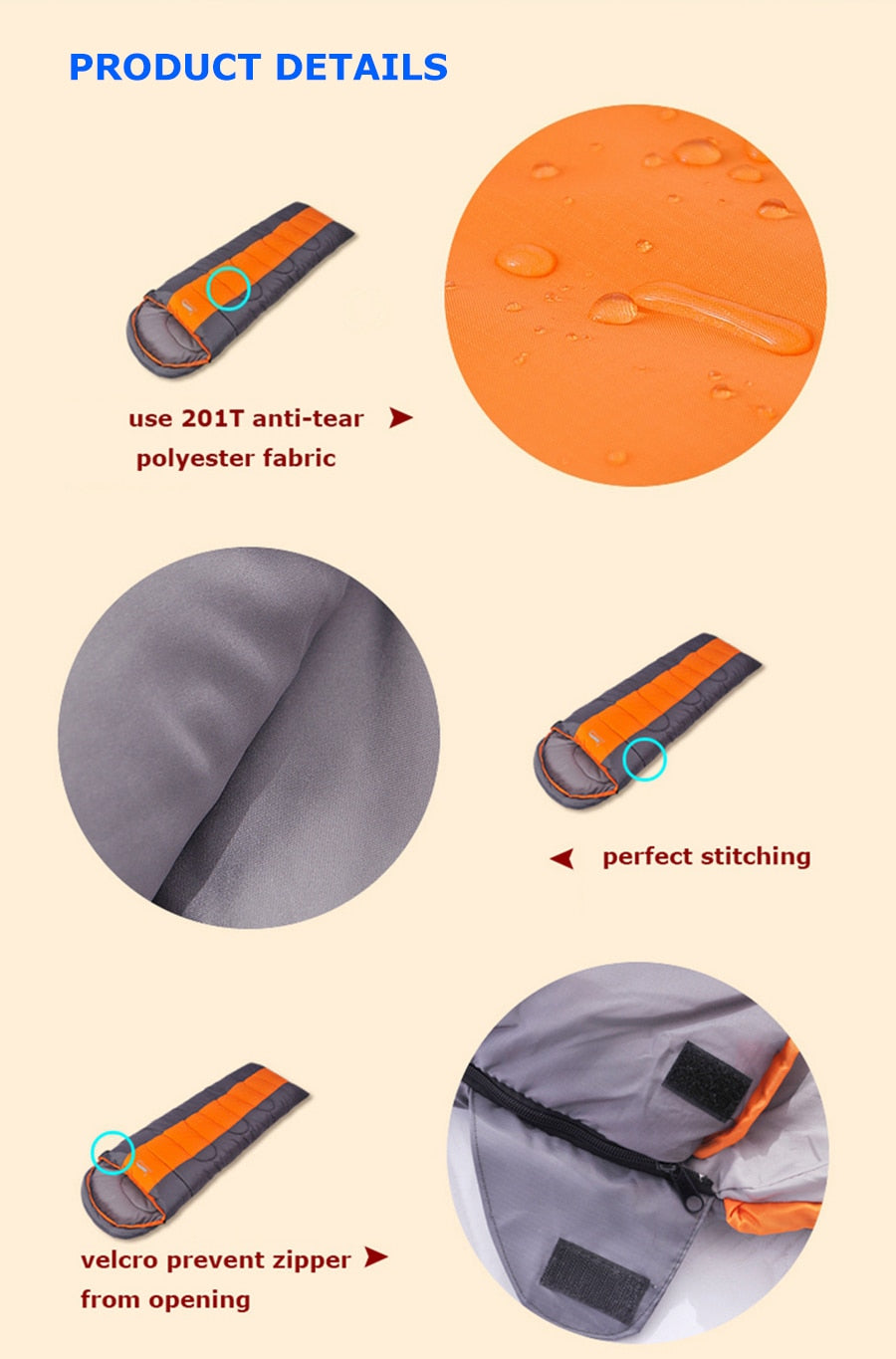 Sustainable lightweight envelope sleeping bag – warm, compact, ideal for eco backpacking trips