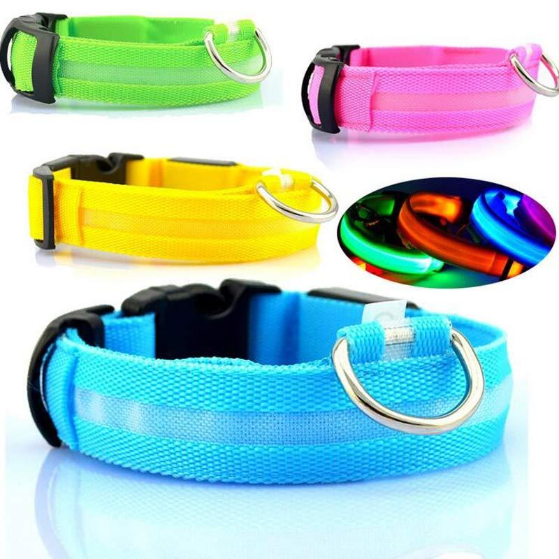 Set of colorful dog collars with reflective material Australia 