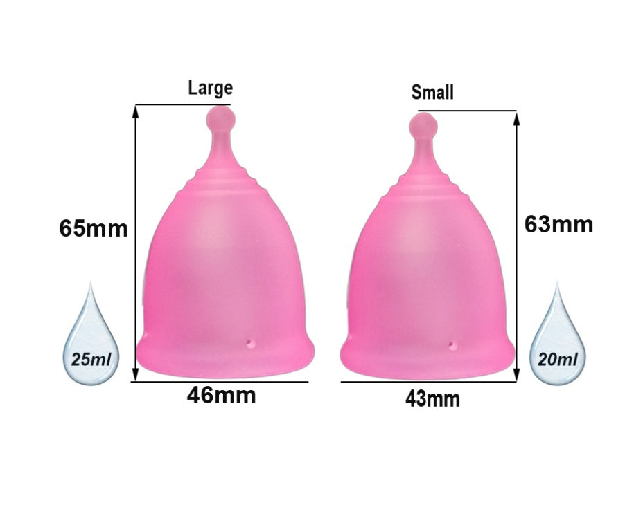 eco menstrual cup—zero waste period care for everyday or outdoors with measurements