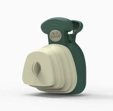 Green and beige eco-friendly pet foldable scooper UK walk & travel kit