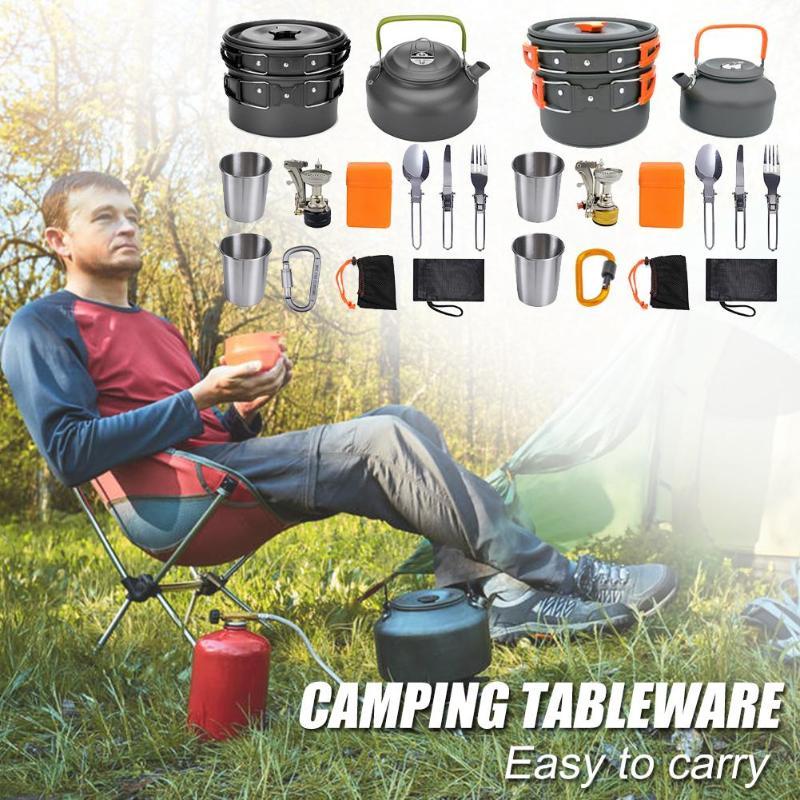eco camping cookware kit aluminum pot and pan US