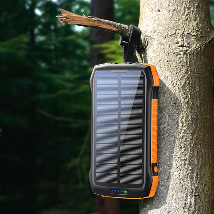 Solar power bank attached to a tree surface absorbing sunlight in NZ.
