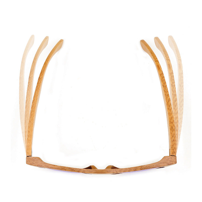 Wooden eyeglass frame on a white background
