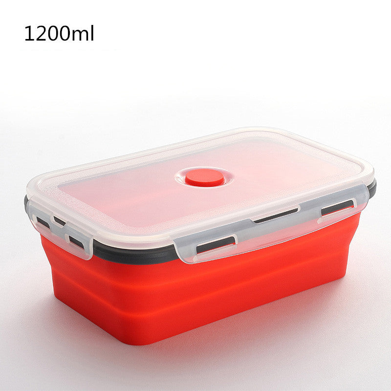 Red silicone container with a white lid on a light gray background