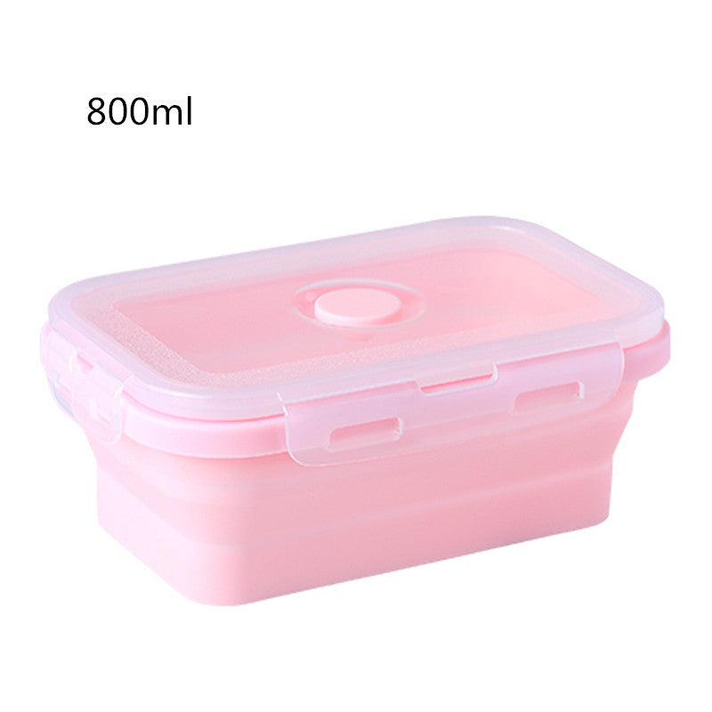 Pink silicone container with a lid on a white background, labeled '800ml'.