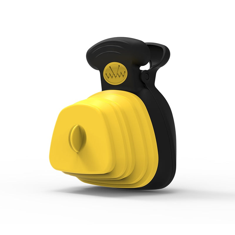 Yellow and black foldable dog poop scooper
