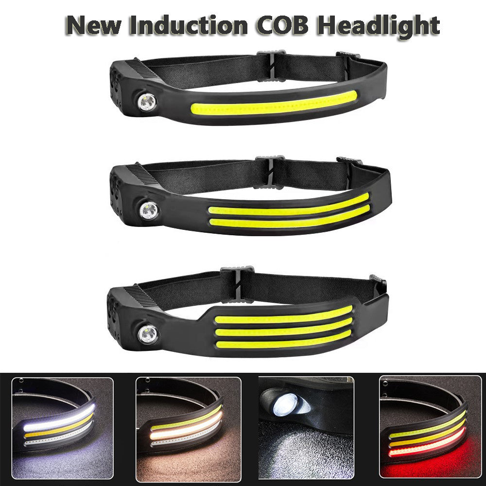 Three black headlamps with yellow reflective stripes Canada cycling gear