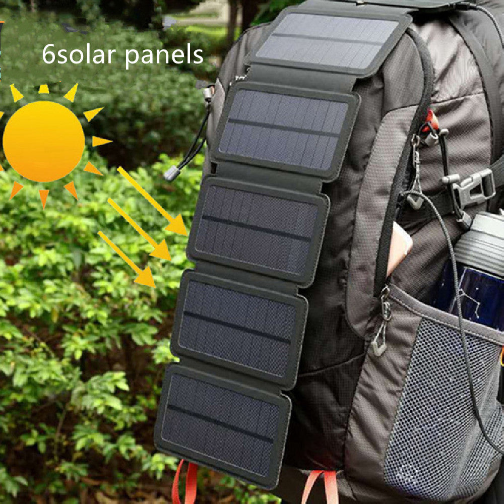 solar charger panels open in sunny harvesting renewable energy