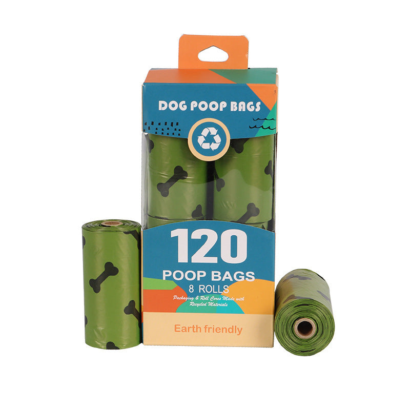Pack of dog poop bags with green bags and blue Australia packaging 