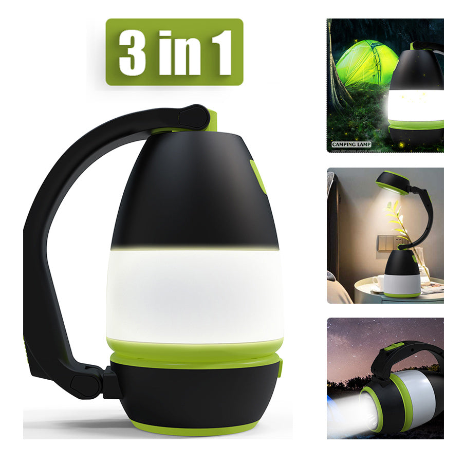 3-in-1 LED camping lamp eco rechargeable US